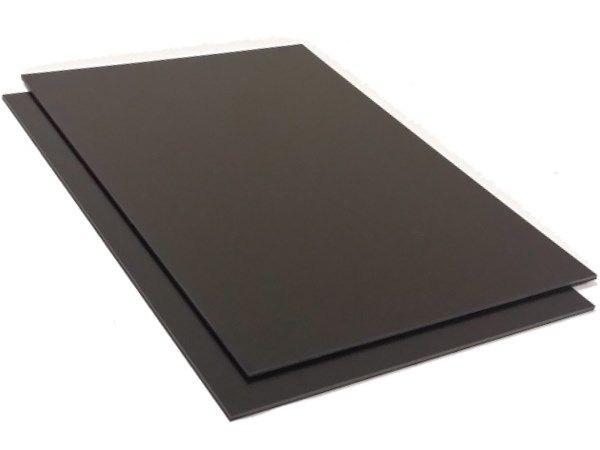 Kunststoffplatte ABS 3mm Schwarz 300 x 200 mm (30 x 20 cm) Einseitige Schutzfolie und Made in Germany | az-reptec